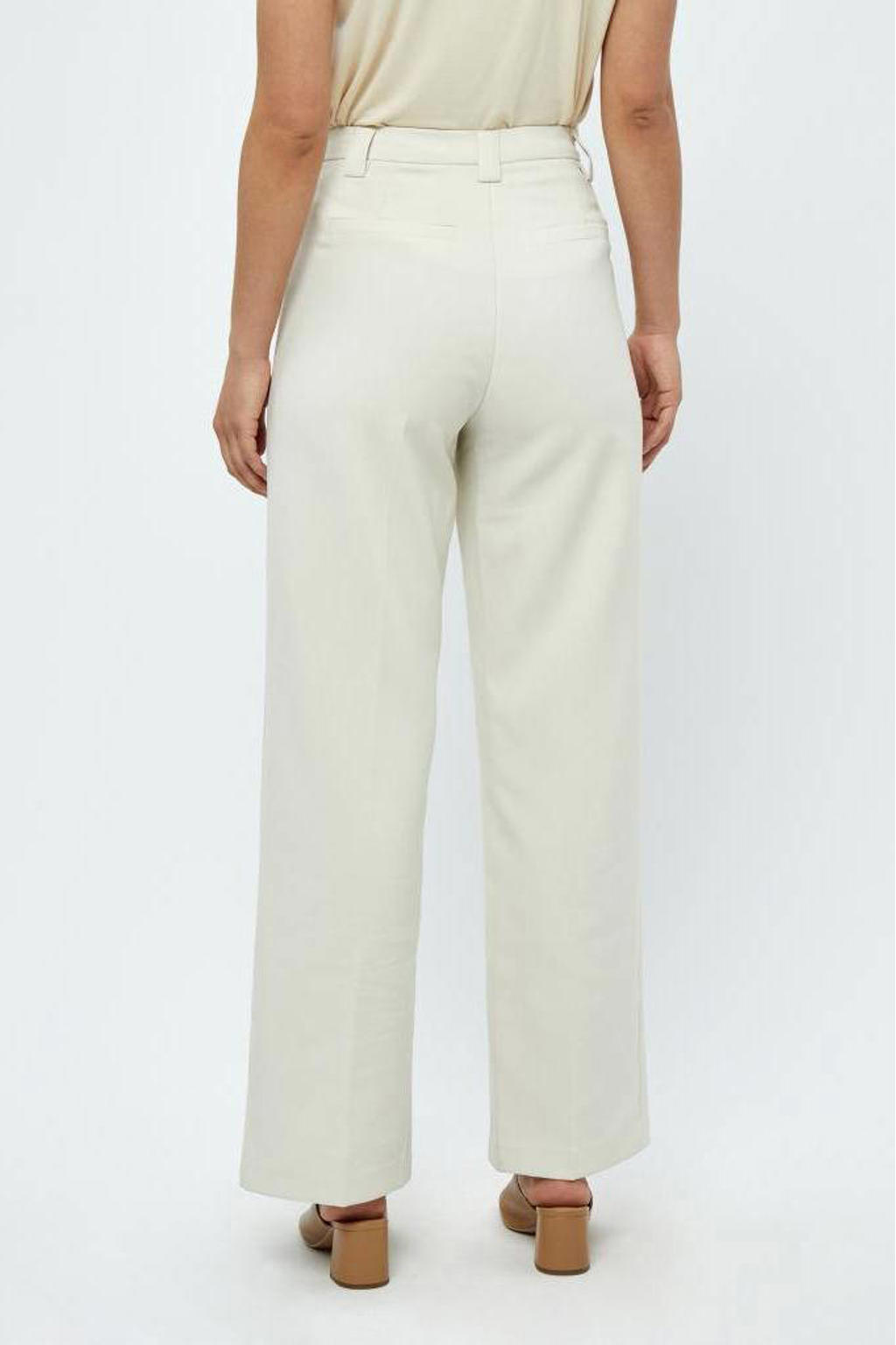Peppercorn high waist wide leg broek ecru wehkamp