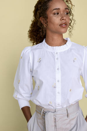 gebloemde blouse KAnanni wit