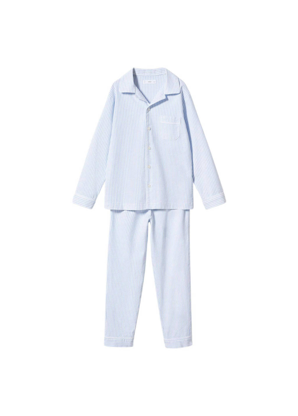 eenheid vervorming Prestigieus Mango Kids pyjama met streepprint wit/lichtblauw | wehkamp