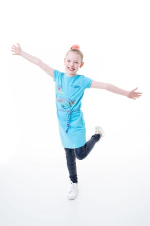 jurk Anissa met printopdruk blauw