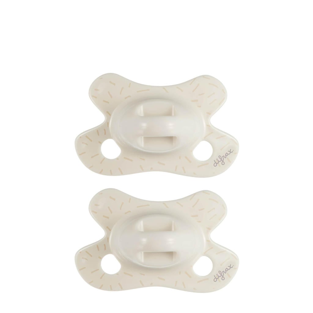 Difrax Natural Natural fopspeen - Newborn - Witte Speen - 2 st.