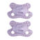 Difrax Natural fopspeen - Newborn - Paarse Speen met Lila krulletjes - 2 st.