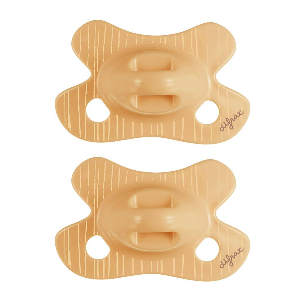 Difrax Natural Natural fopspeen - Newborn - Gele Speen - 2 st.
