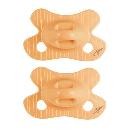 Difrax Natural Natural fopspeen - Newborn - Gele Speen - 2 st. afbeelding