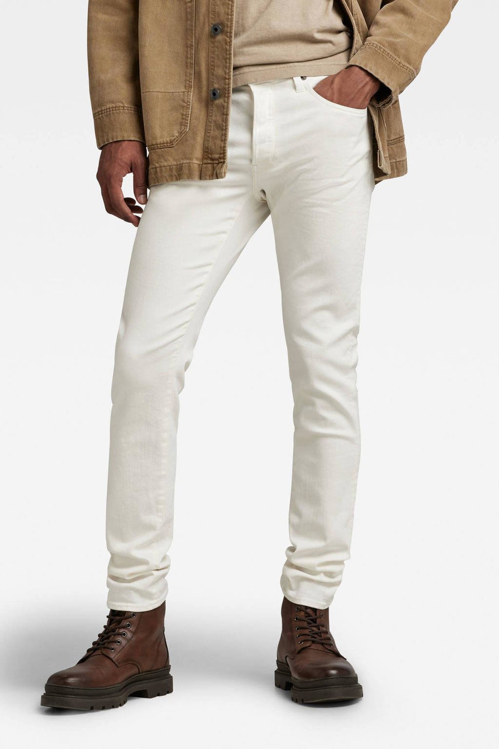 G-Star RAW 3301 slim fit jeans g006 white garment dyed wehkamp