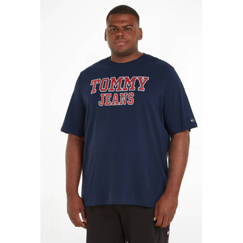 Tommy Jeans Big & Tall T-shirt met logo twilight navy