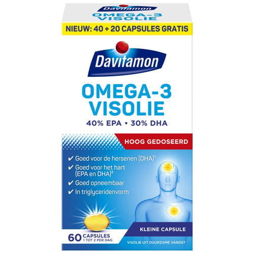 Davitamon Omega 3 Visolie voedingssupplement - 60 capsules