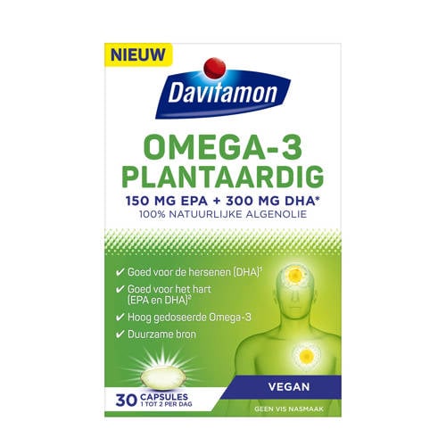 Wehkamp Davitamon Omega-3 Plantaardig met 100% natuurlijke algenolie vegan voedingssupplement - 30 capsules aanbieding