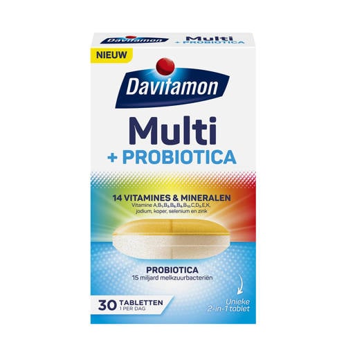 Wehkamp Davitamon Multi + Probiotica voedingssupplement - 30 tabletten aanbieding