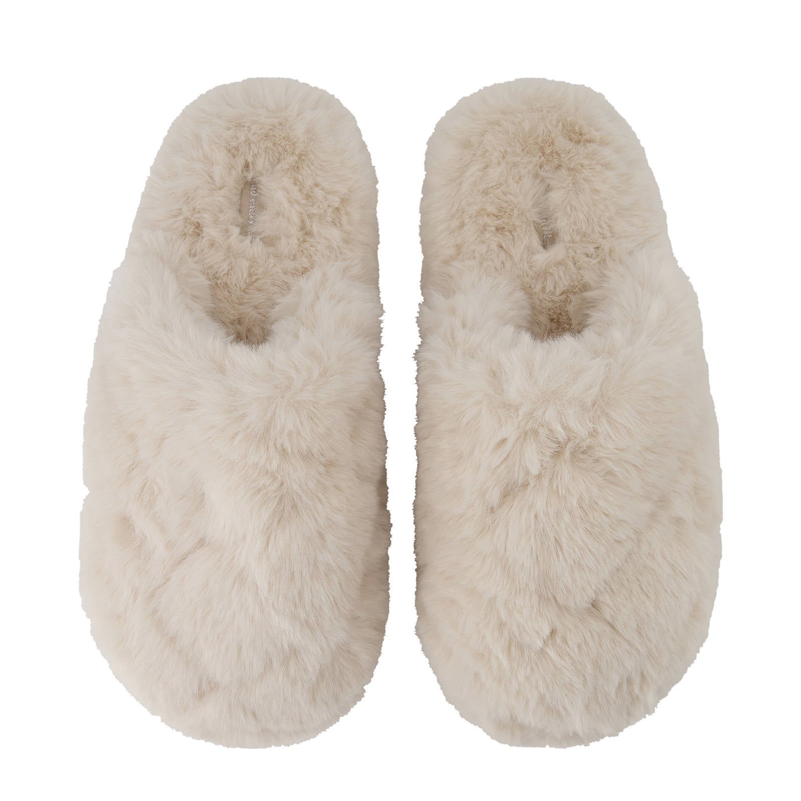 Hunkemöller pantoffels van imitatiebont Madeline beige | wehkamp