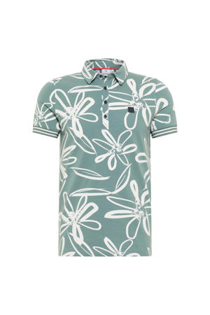 polo met all over print green