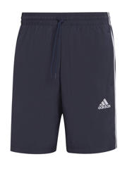 thumbnail: Donkerblauw en witte heren adidas Sportswear short van polyester met regular fit, elastische tailleband met koord en meerkleurige print