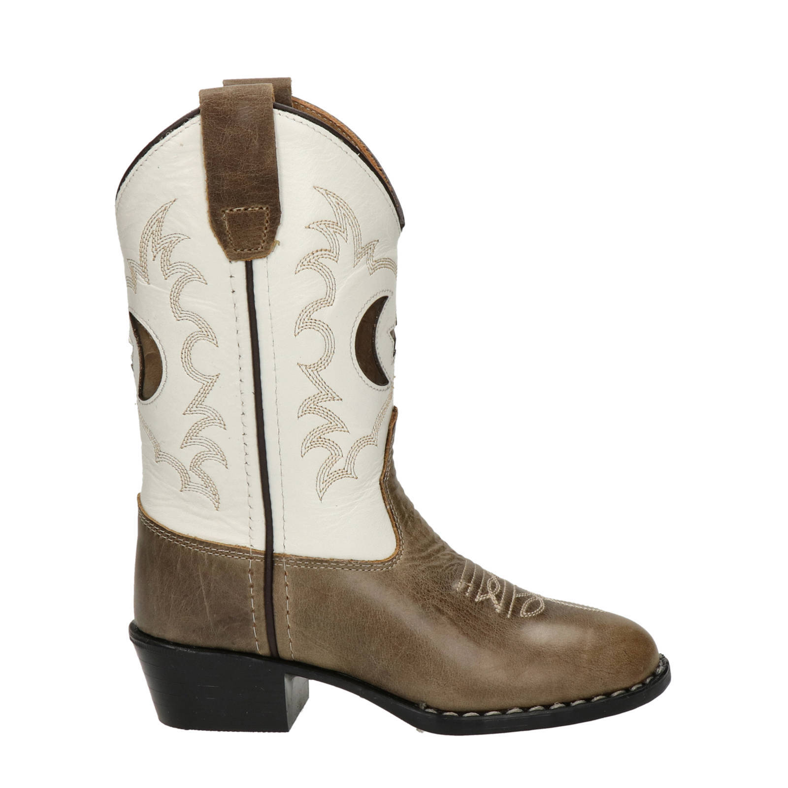 Bootstock Milkyway leren cowboylaarzen bruin/ecru | wehkamp