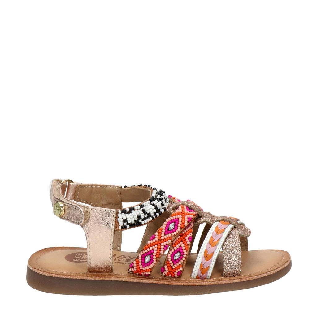 Gioseppo Caucaia leren sandalen met kraaltjes en glitters roze | wehkamp