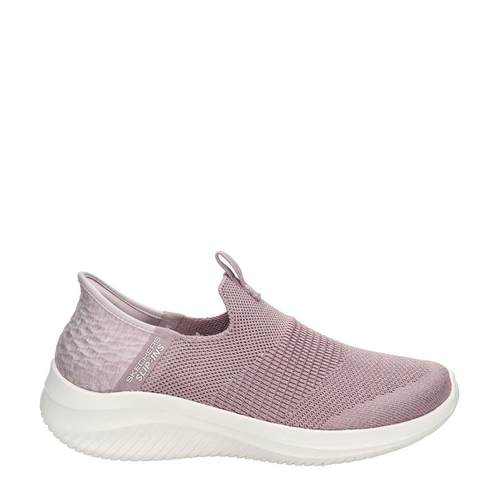 Oudroze dames Skechers Slip-in Ultra Fl sneakers van textiel/voering: textiel met chunky hak en effen