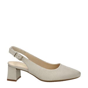 leren slingback pumps goud