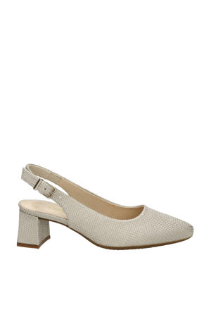 leren slingback pumps goud