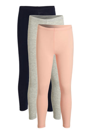 legging - set van 3 roze/grijs/zwart