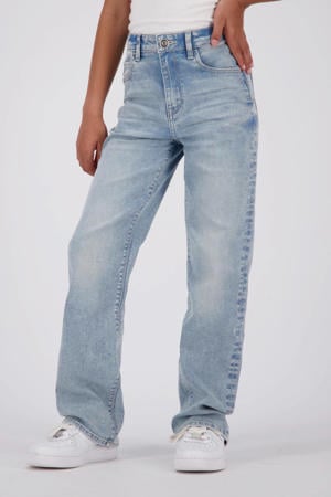 high waist straight fit jeans light blue stone