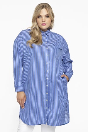 gestreepte blousejurk blauw/wit