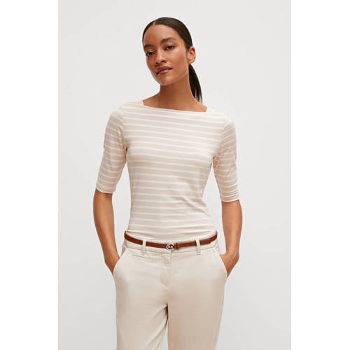 comma gestreepte top beige/wit afbeelding