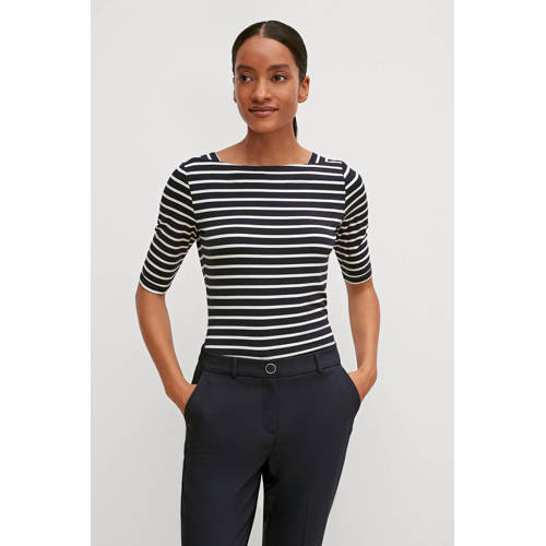 comma gestreepte top donkerblauw/wit afbeelding