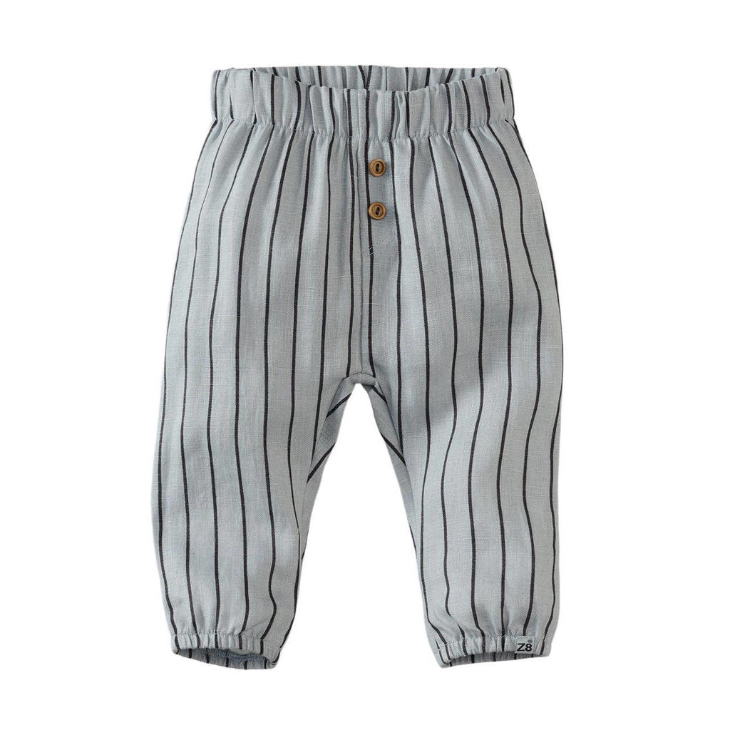 WE Fashion gestreepte broek donkerblauw/wit