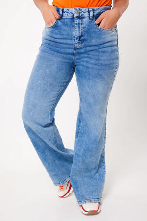 high waist bootcut jeans blauw