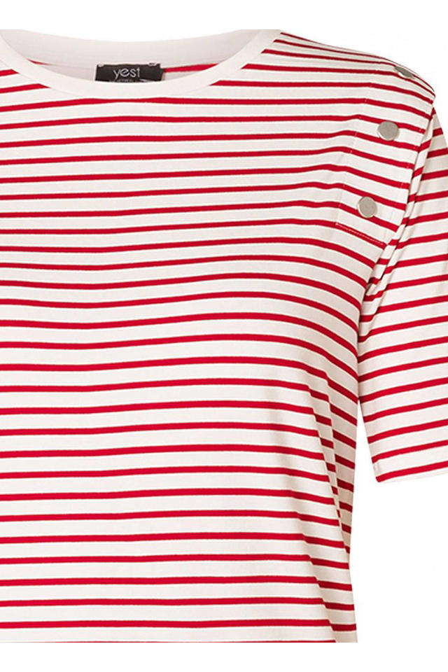 gestreept T-shirt rood/wit wehkamp