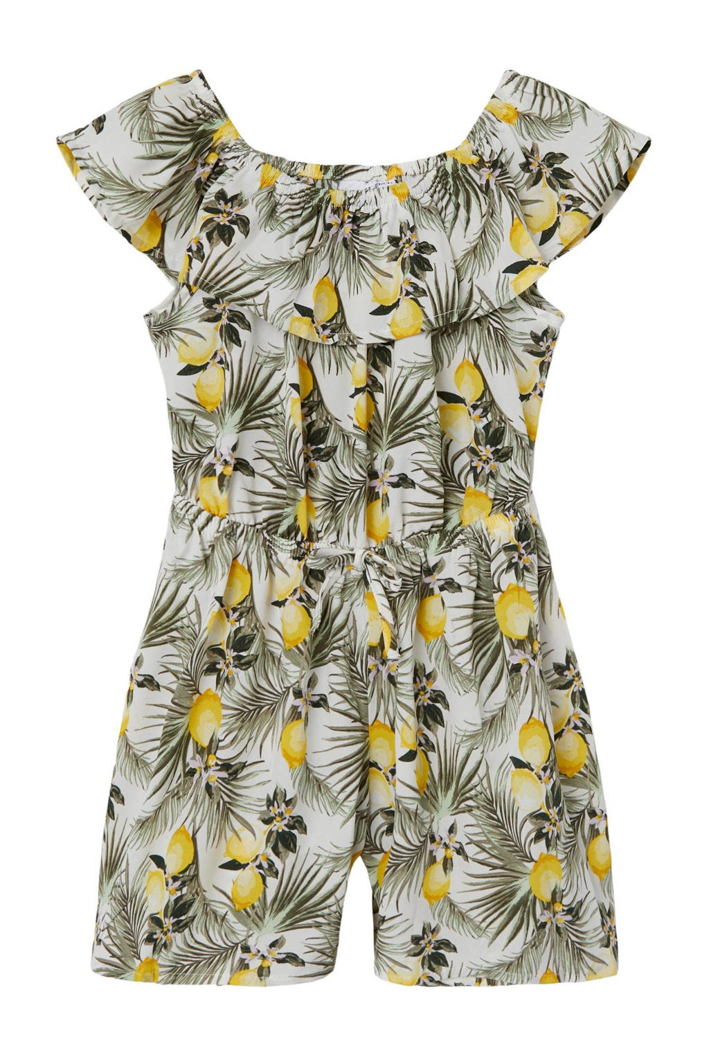 NAME IT MINI jumpsuit NMFVINAYA van polyester groen/wit/geel