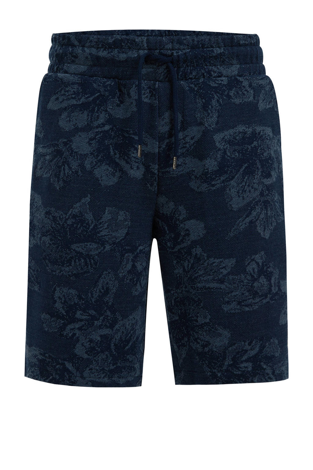 WE Fashion straight fit short met all over print royal navy