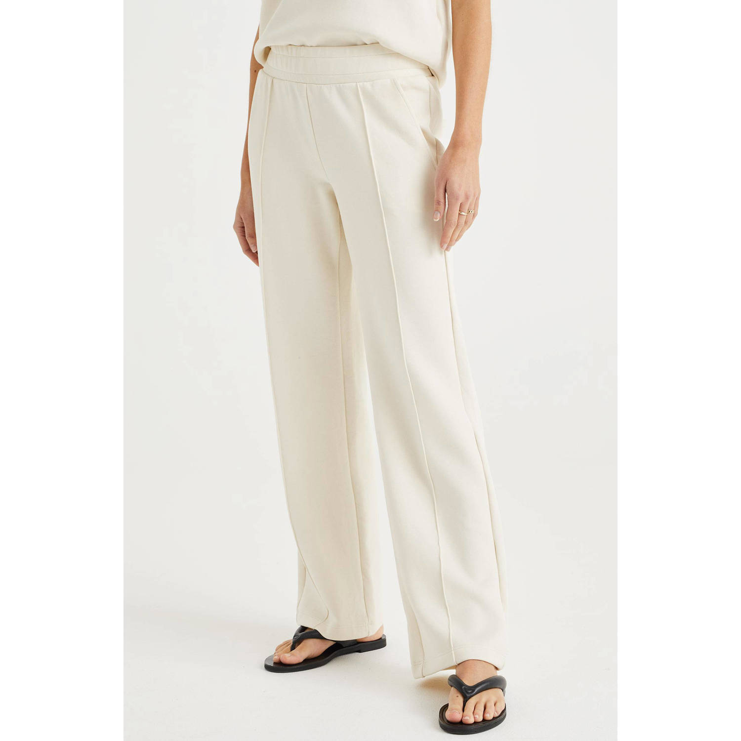 WE Fashion straight fit broek ecru