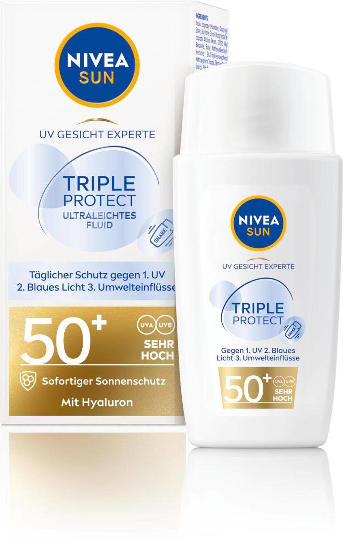 NIVEA SUN Face Triple Protect SPF50+ zonnebrand ml | wehkamp