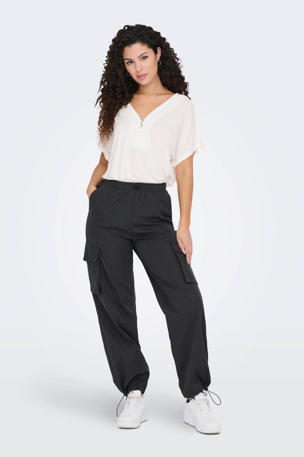 Pioneer Camp Cargobroek voor dames, lange wandelbroek voor vrouwen, duurzame cargobroek, verstelbare tailleband, outdoor joggingbroek met 6 zakken, grijs, S Pioneer Camp Cargobroek voor dames, lange wandelbroek voor vrouwen, duurzame cargobroek, verstelbare tailleband, outdoor joggingbroek met 6 zakken, grijs, S