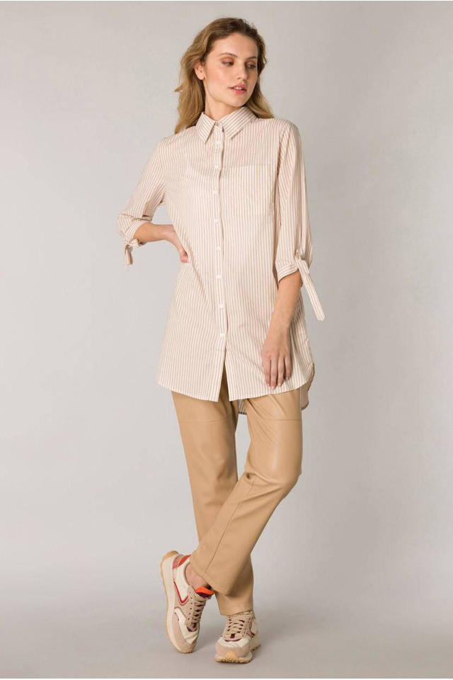 Goodwill naald Landelijk Yest gestreepte blouse in katoen ecru/beige | wehkamp