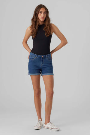 slim fit denim short VMLUNA dark blue denim