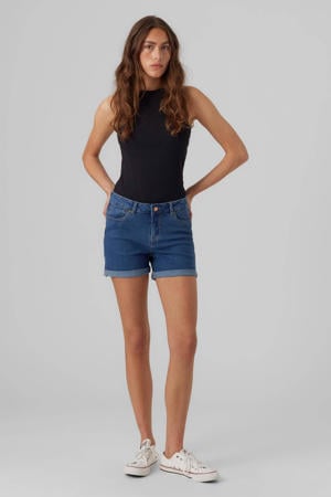 slim fit denim short VMLUNA dark blue denim