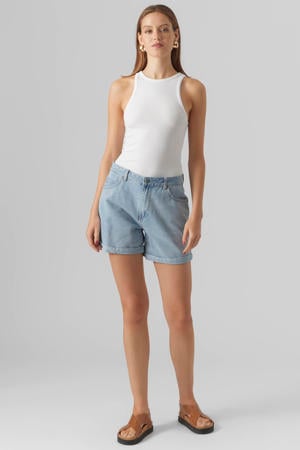 high waist loose fit denim short VMZURI light blue denim