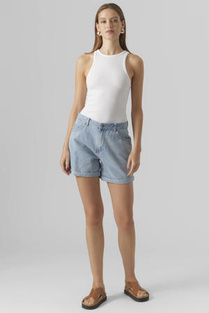 high waist loose fit denim short VMZURI light blue denim