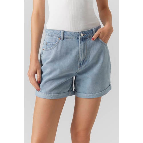 VERO MODA high waist loose fit denim short VMZURI light blue denim afbeelding