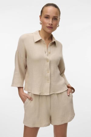 high waist loose fit short VMNATALI taupe