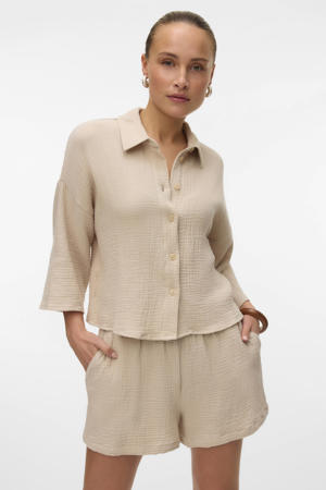 high waist loose fit short VMNATALI taupe