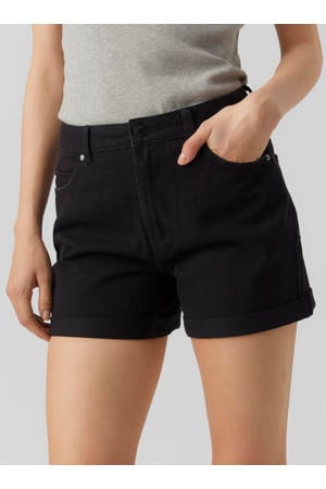 high waist loose fit denim short VMZURI black denim