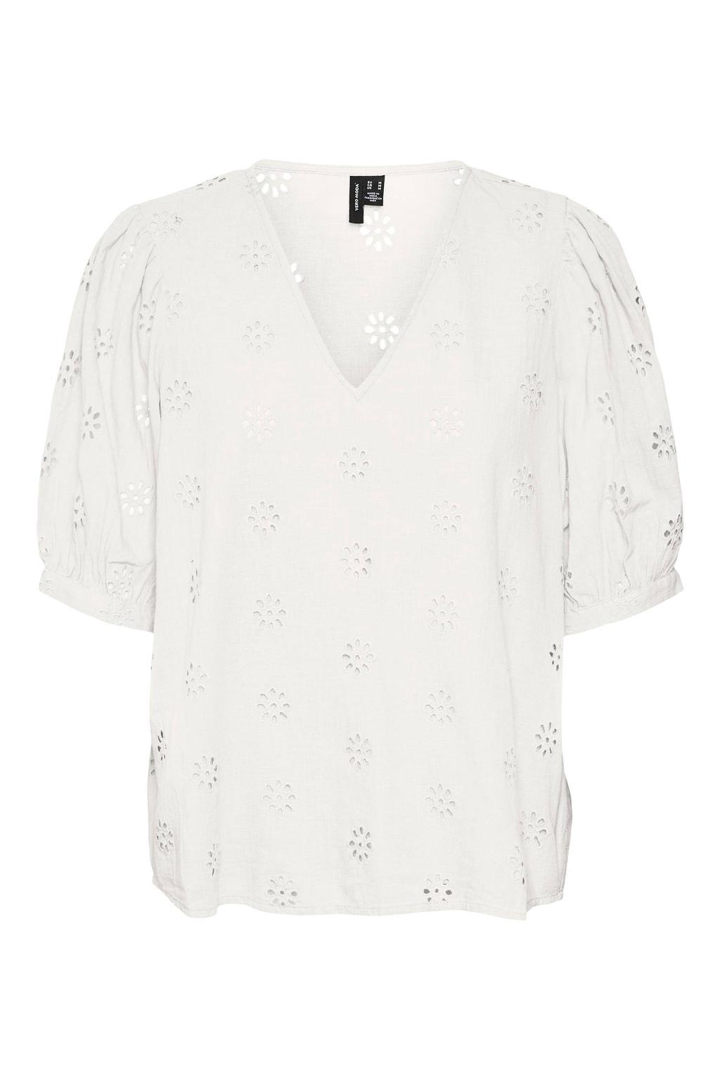 Robe VERO MODA Évasée Brodée - Taille 40/42, Écrue, Viscose Douce - Occasion Très Bon État
