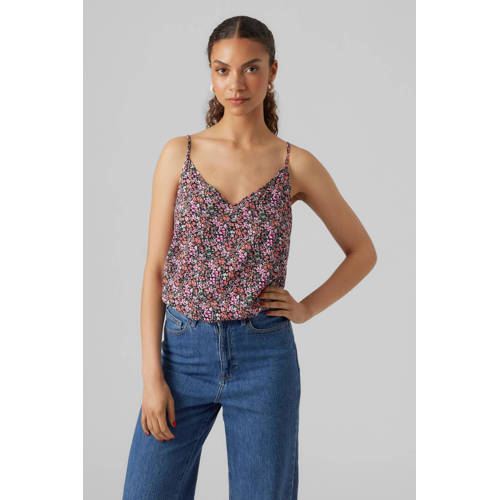 VERO MODA gebloemde spaghettitop VMEASY multi