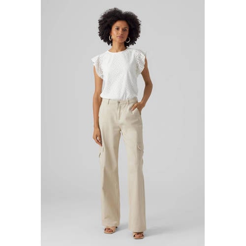 VERO MODA top VMTASSA met broderie wit afbeelding
