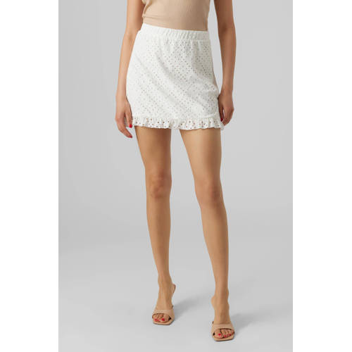VERO MODA rok VMTASSA met ruches wit
