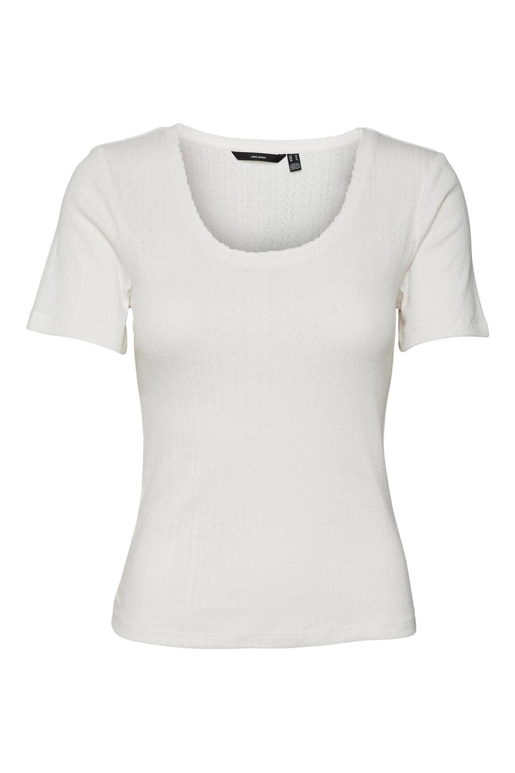 VERO MODA Tshirt VMCASJA met textuur wit wehkamp