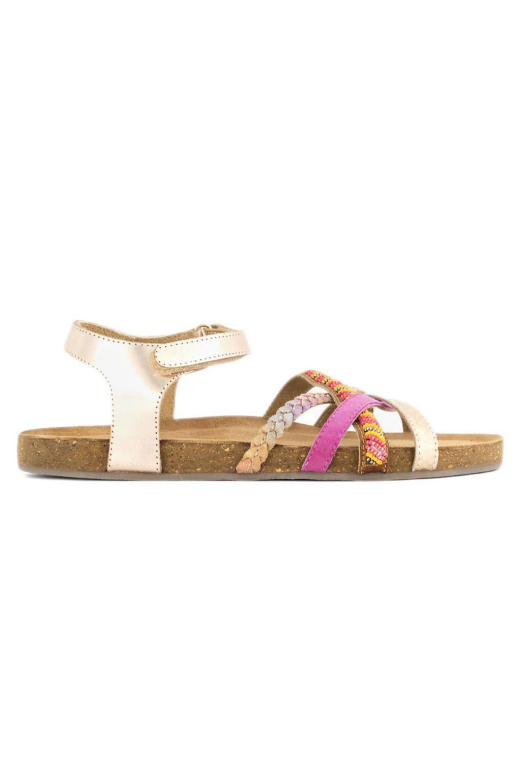 Roze en multikleurige meisjes Limelight girl leren sandalen met klittenband