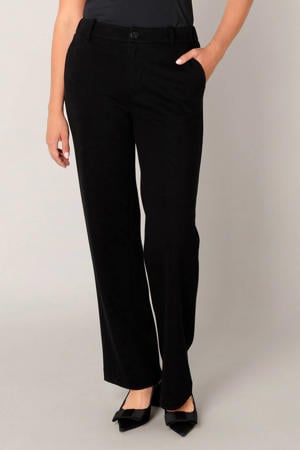 wide leg high waist broek zwart